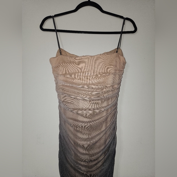 Zara Corset Style Ombre Dress S NWT Adjustable Straps Mesh Double Lined Maxi - Picture 12 of 17